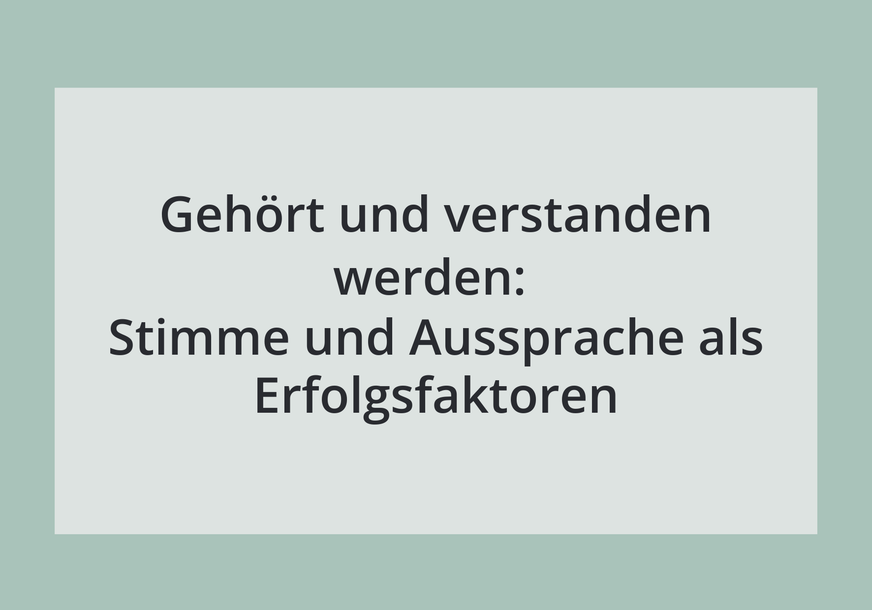 Stimme & Aussprache Blog